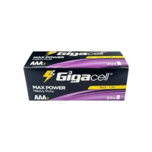 باتری دوتایی نیم قلمی Gigacell Max Power Heavy Duty R03 1.5V AAA شیرینک