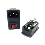سوکت پاور نری پنلی فیوزدار کلیددار ( خاری ) AC-01