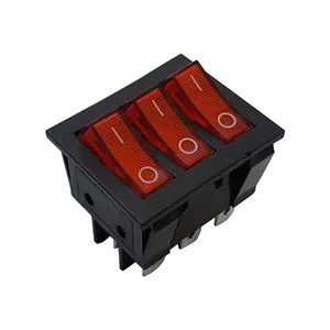 کلید راکر باریک چراغدار سه پل KCD3-301N