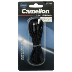کابل 3 سر فست شارژ Camelion CDC016-BP 2.4A 1m