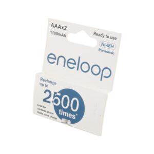 باتری دوتایی نیم قلمی شارژی Panasonic Eneloop AAA 1100mAh