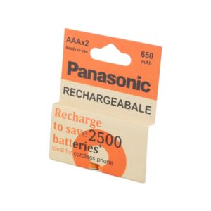 باتری دوتایی نیم قلمی شارژی Panasonic Ni-MH AAA 650mAh