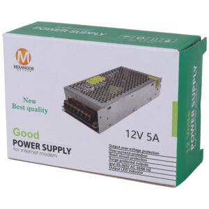 منبع تغذیه سوئیچینگ 12 ولت 5 آمپر Mdianoor
