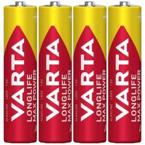 باتری چهارتایی نیم قلمی Varta Long Life Max Power Alkaline LR03/MN2400 1.5V AAA
