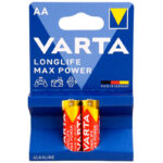 باتری دوتایی قلمی Varta Long Life Max Power Alkaline LR6/MN1500 1.5V AA