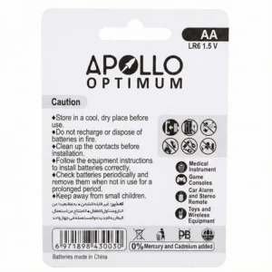 باتری دوتایی قلمی Apollo Optimum Alkaline 1.5V AA