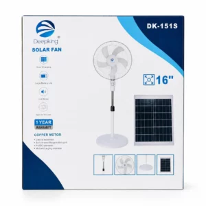 پنکه ایستاده شارژی و خورشیدی دیپ‌کینگ (Deepking) مدل DK-151S